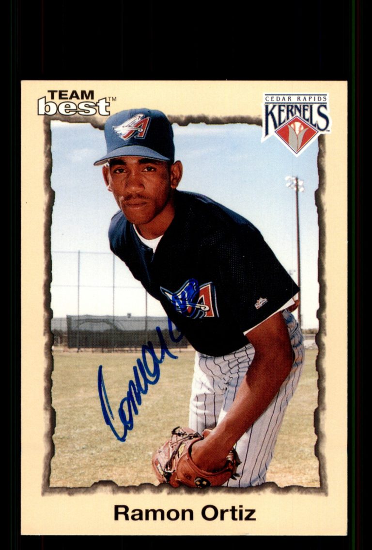 Signed Baseball Card Auto Ramon Ortiz 1998 Team Best #37 Cedar Rapids Kernels