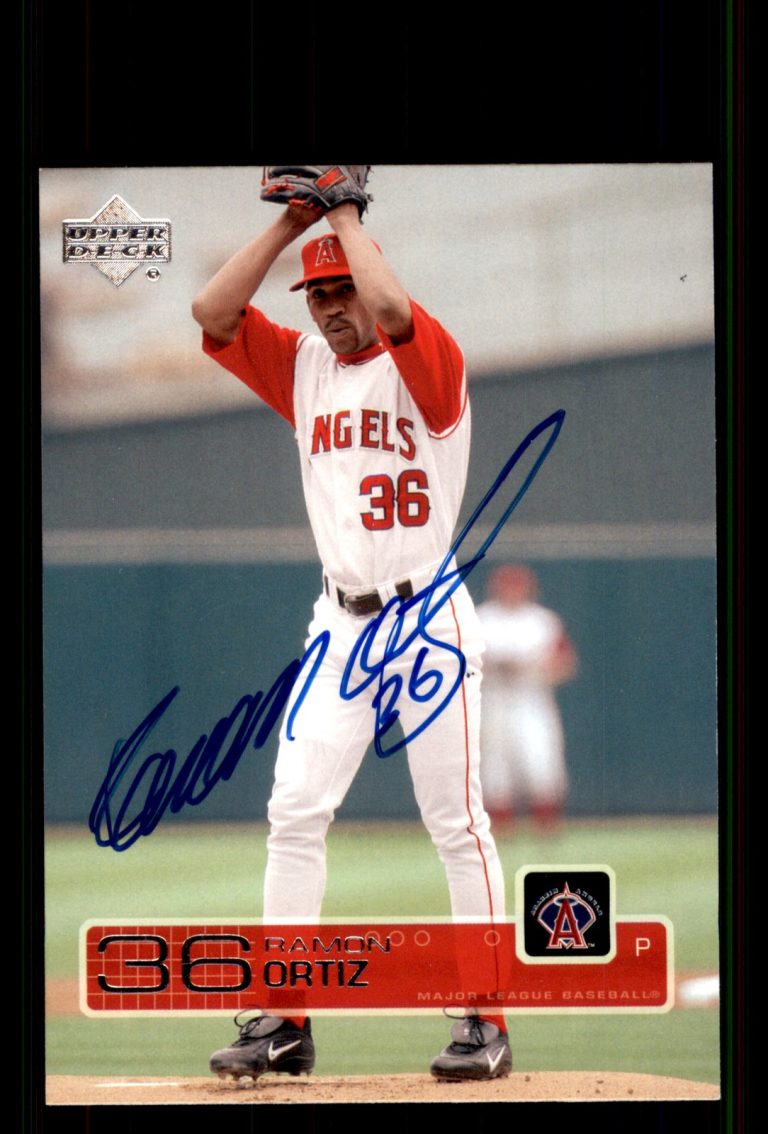 Signed Baseball Card Auto Ramon Ortiz 2003 Upper Deck #37 Anaheim Angels