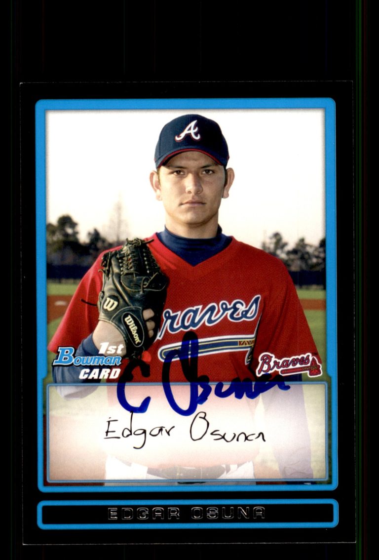 Signed Baseball Card Auto Edgar Osuna 2009 Bowman #BP33 Atlanta Braves