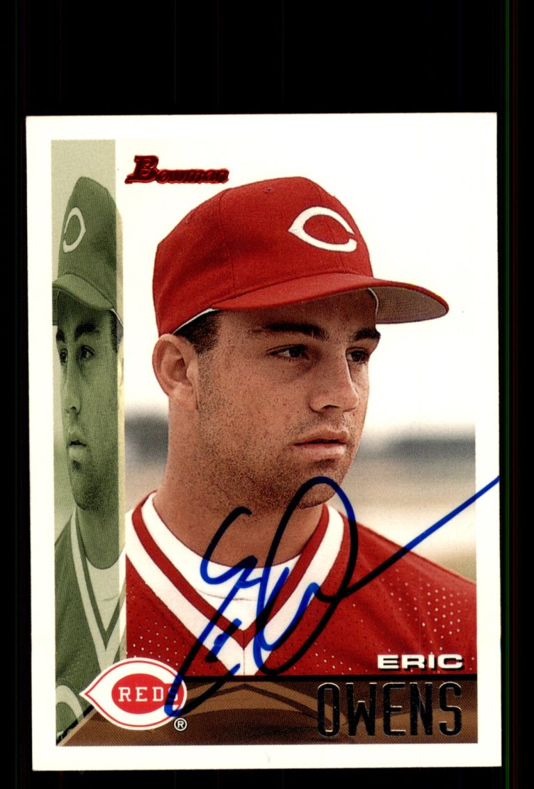 Signed Baseball Card Auto Eric Owens 1995 Bowman #219 Cincinnati Reds