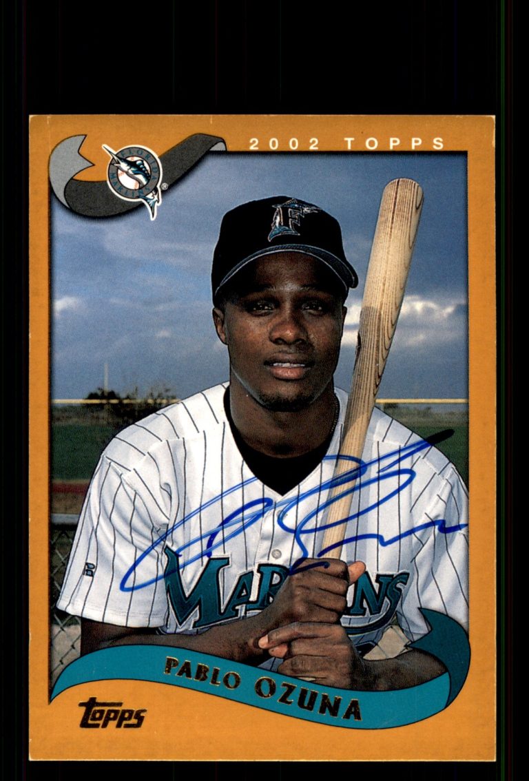 Signed Baseball Card Auto Pablo Ozuna 2002 Topps #539 Florida Marlins
