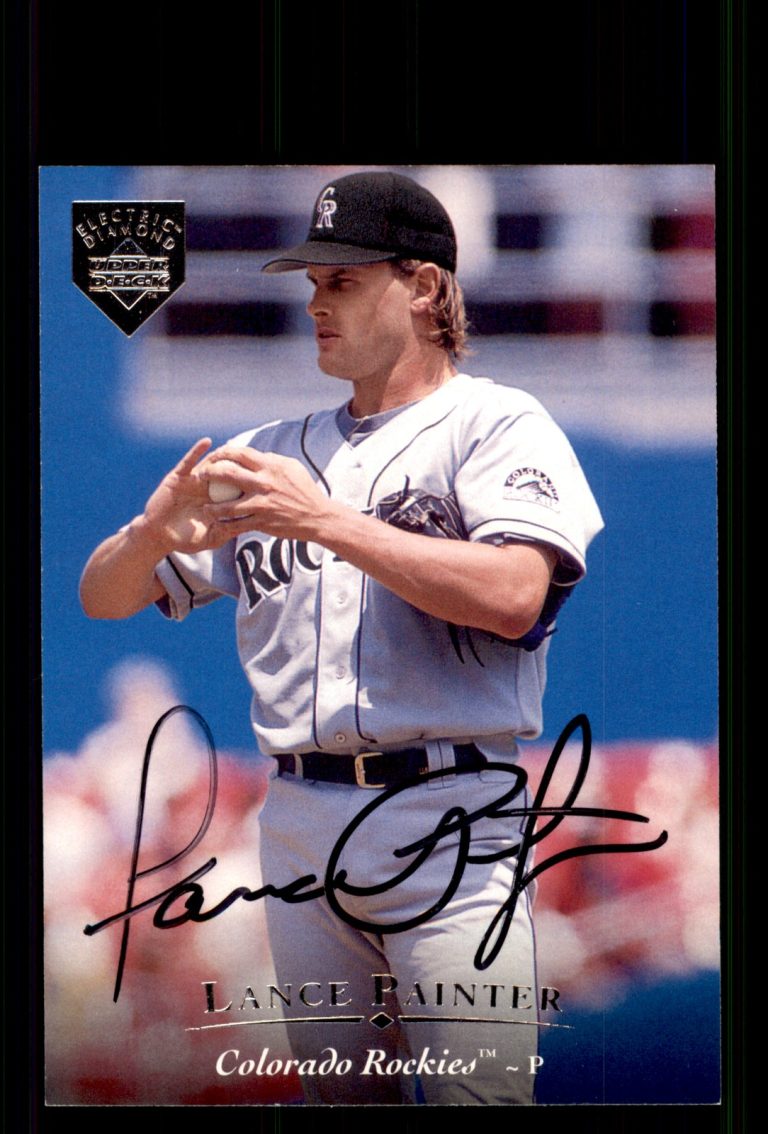 Signed Baseball Card Auto Lance Painter 1995 Upper Deck #408 Colorado Rockies