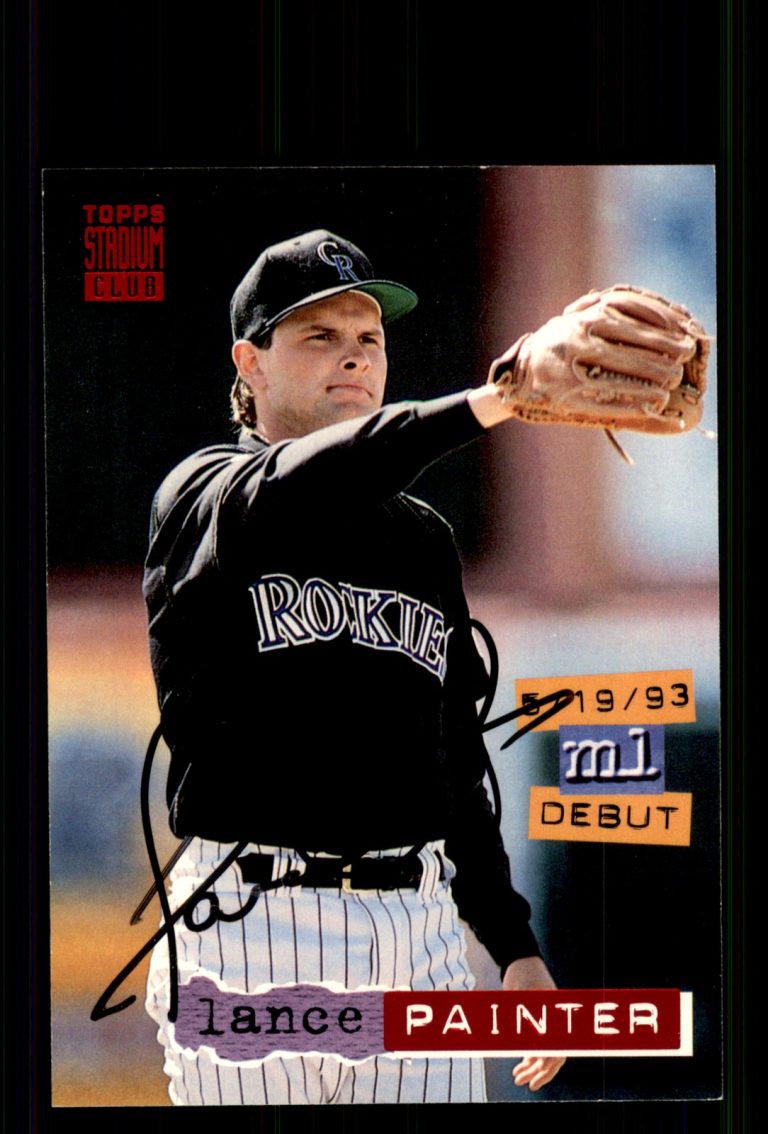 Signed Baseball Card Auto Lance Painter 1994 Stadium Club #77 Colorado Rockies