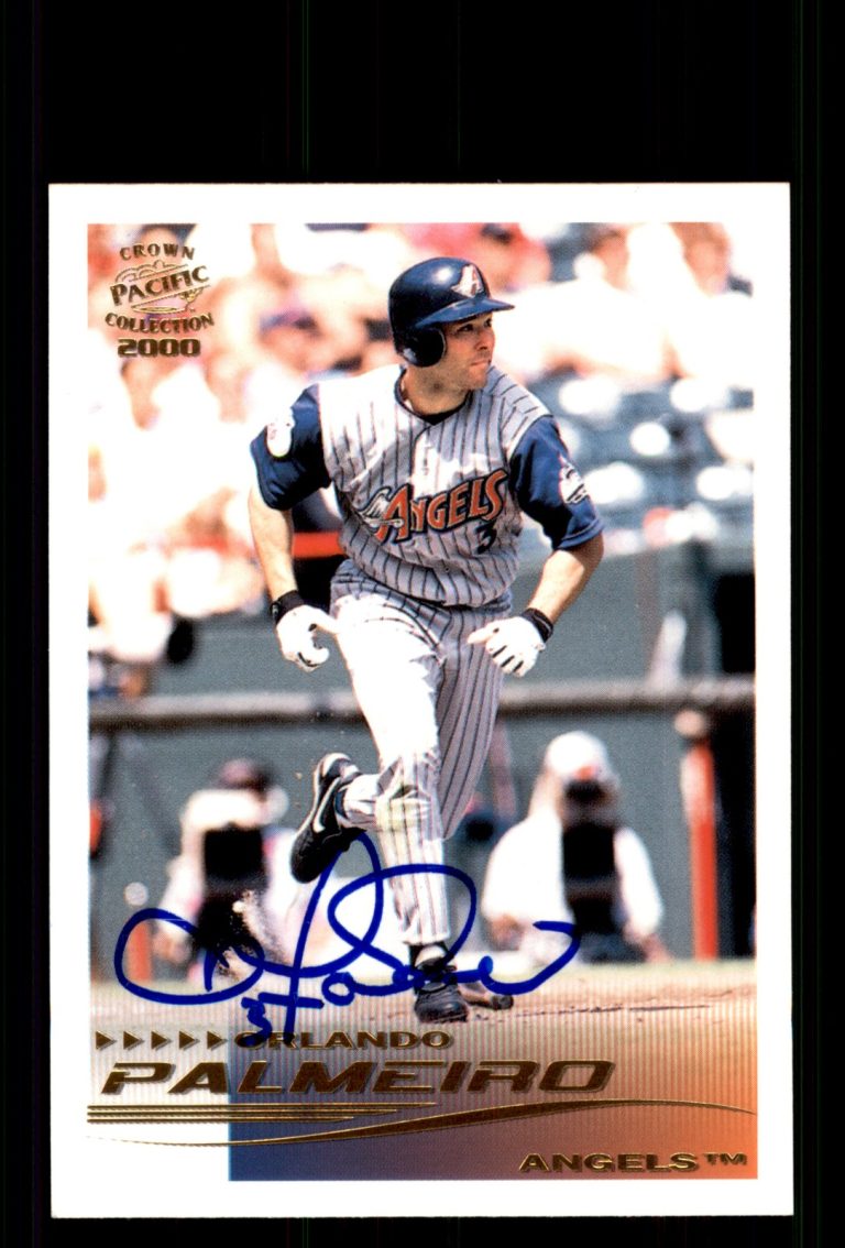 Signed Baseball Card Auto Orlando Palmeiro 2000 Pacific Crown Collection #5