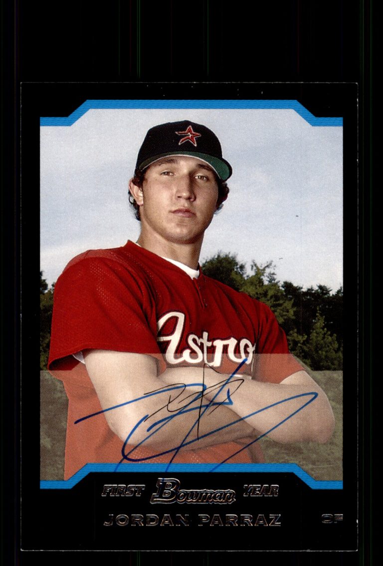 Signed Baseball Card Auto Jordan Parraz 2004 Bowman #BDP87 Houston Astros