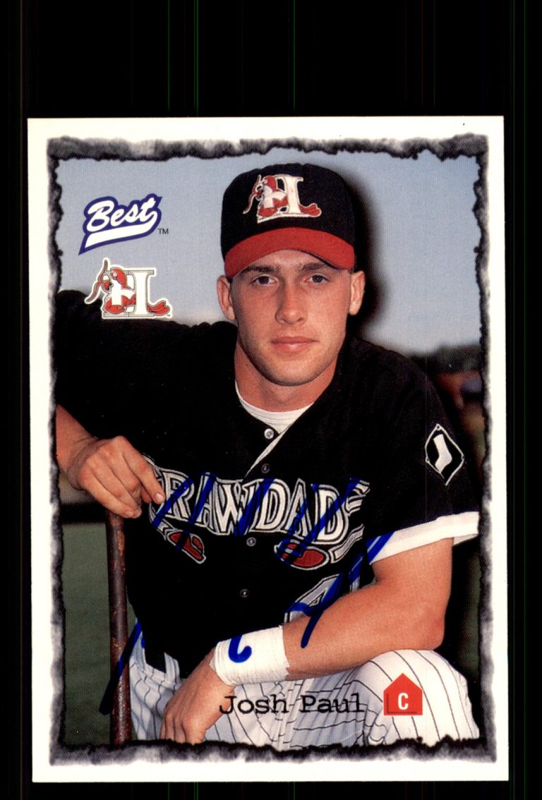 Signed Baseball Card Auto Josh Paul 1997 Best #45 Hickory Crawdads
