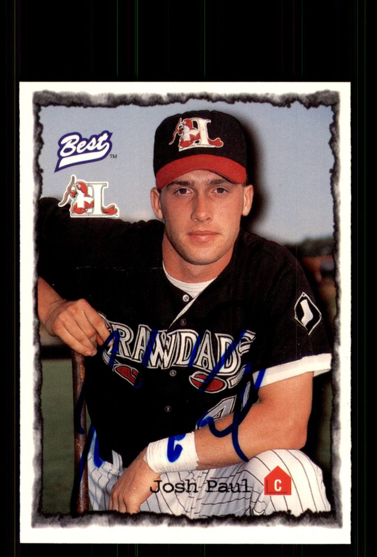 Signed Baseball Card Auto Josh Paul 1997 Best #45 Hickory Crawdads