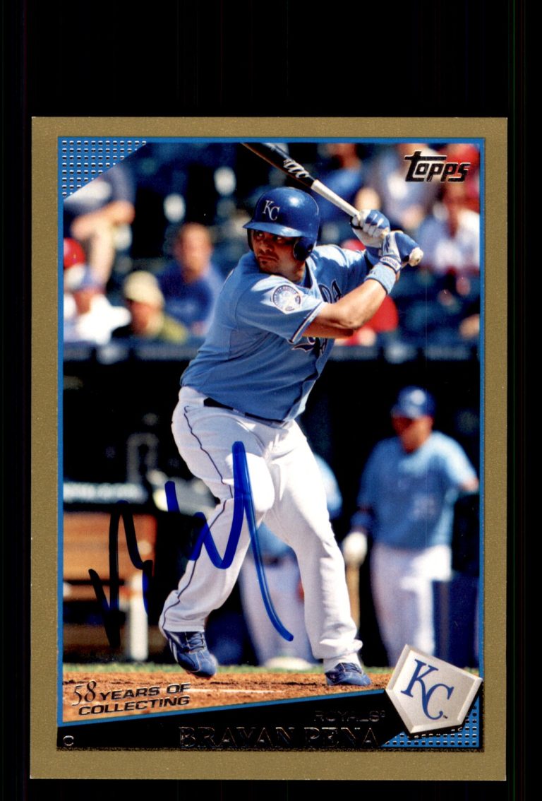 Signed Baseball Card Auto Brayan Pena 2009 Topps Update #UH7 Royals Gold