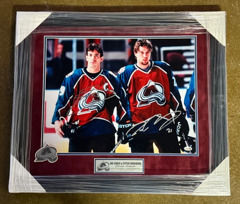 Joe Sakic & Peter Forsberg Signed Colorado Avalanche Framed 16x20 Photo JSA COA