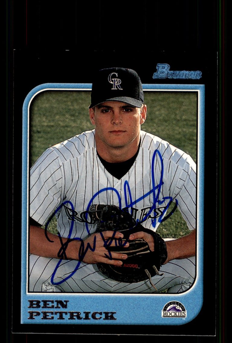 Signed Baseball Card Auto Ben Petrick 1997 Bowman #206 Colorado Rockies