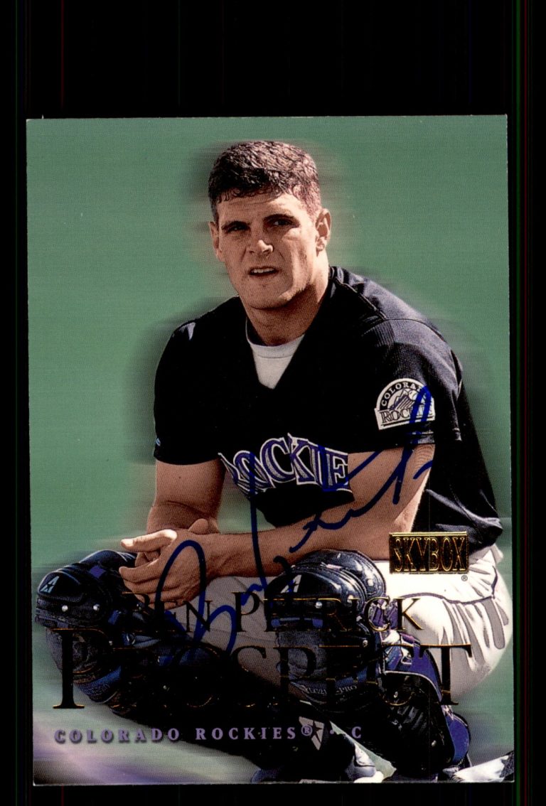 Signed Baseball Card Auto Ben Petrick 2000 SkyBox #212 Colorado Rockies