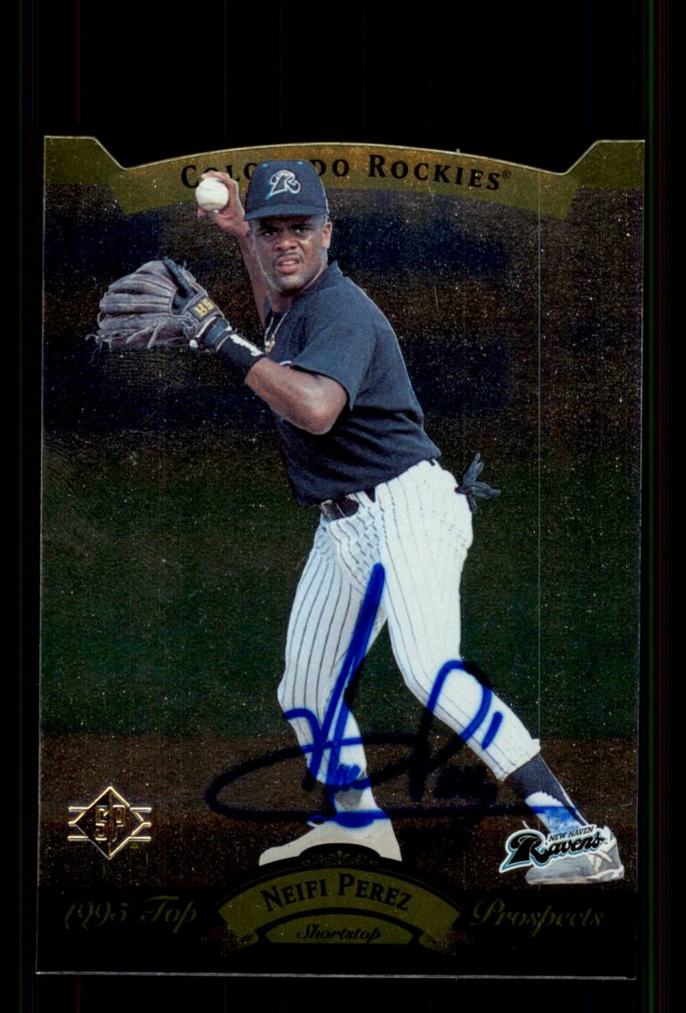 Signed Baseball Card Auto Neifi Perez 1995 SP Top Prospects #51 New Haven Ravens