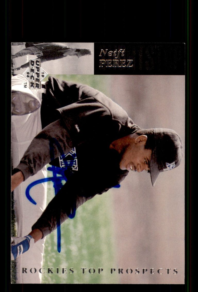 Signed Baseball Card Auto Neifi Perez 1994 Upper Deck Minor League #196 Rockies