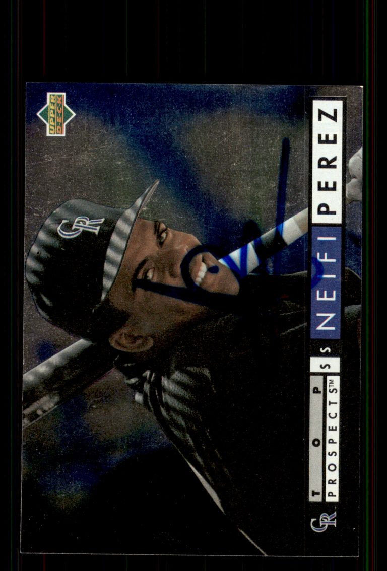 Signed Baseball Card Auto Neifi Perez 1994 Upper Deck #545 Colorado Rockies