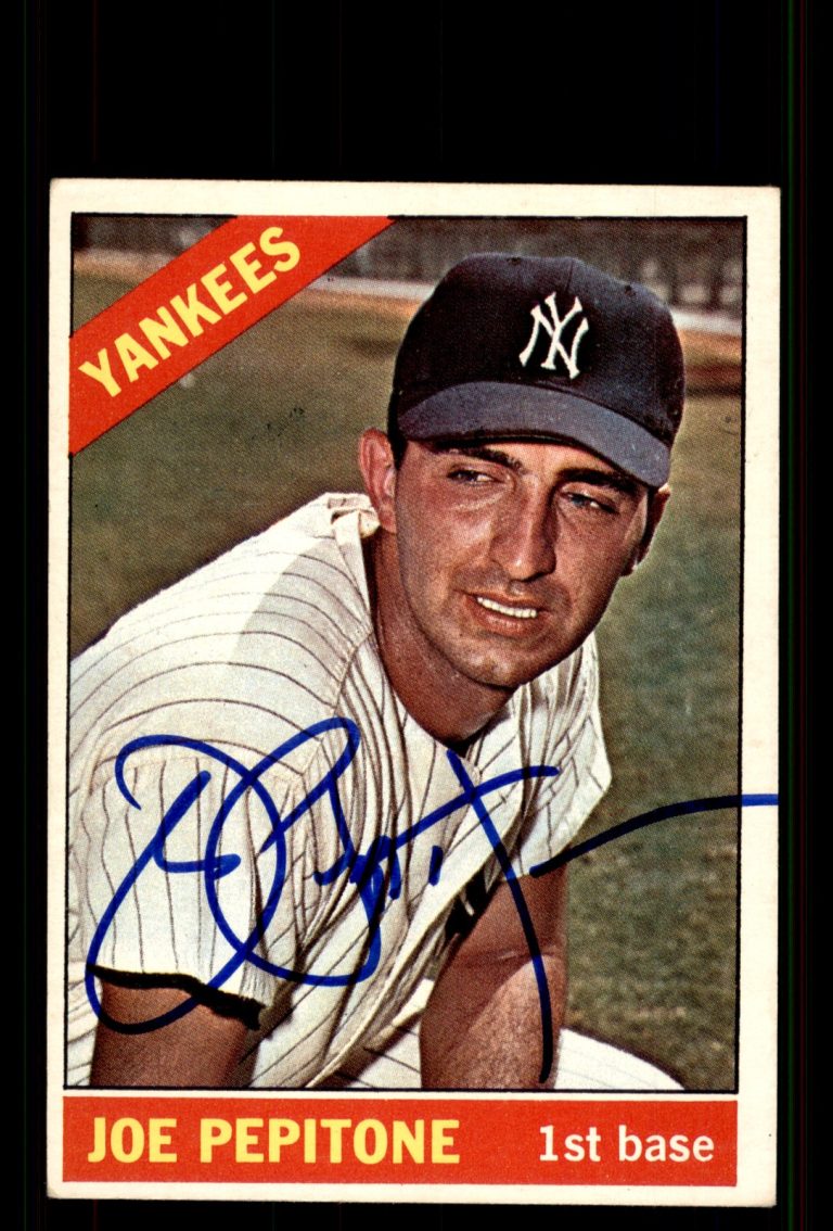 Signed Baseball Card Auto Joe Pepitone 1966 Topps #79 New York Yankees