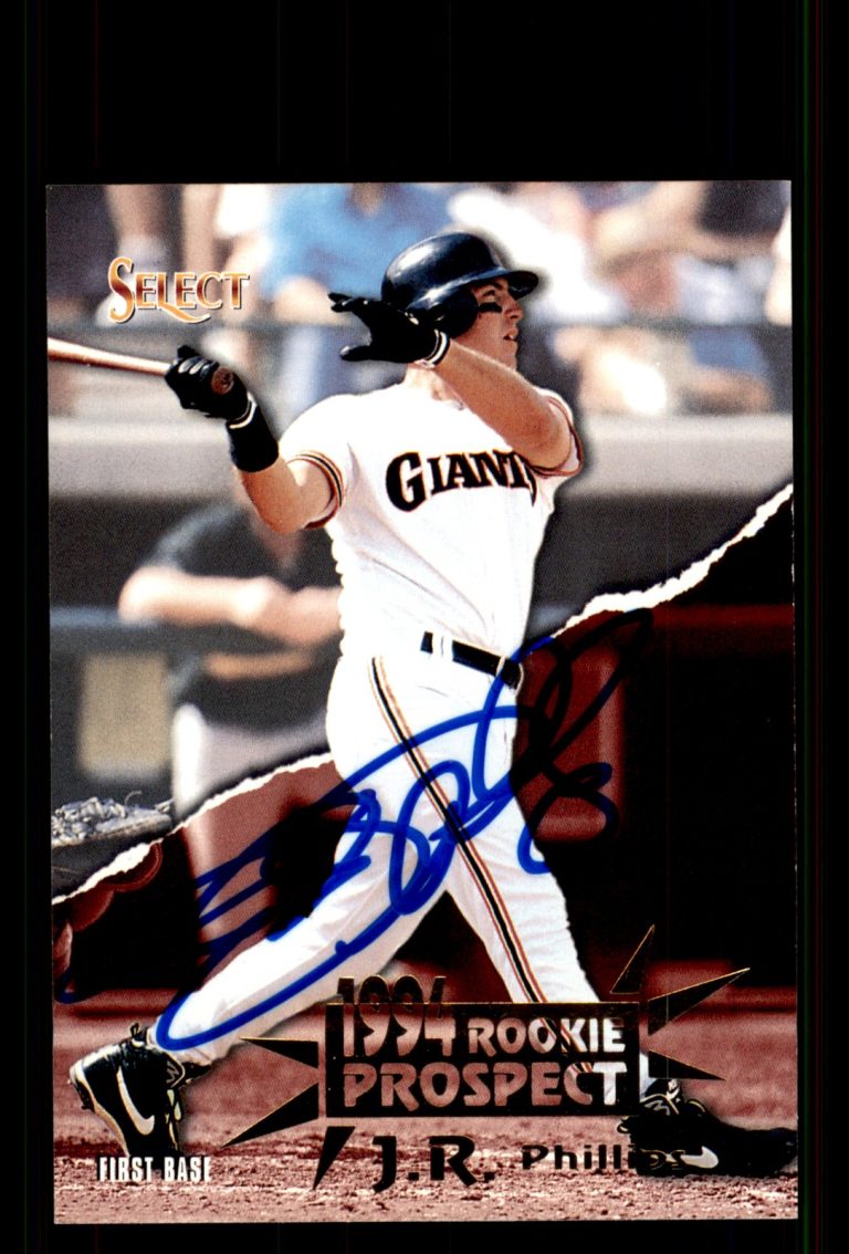 Signed Baseball Card Auto J.R. Phillips 1994 Select #396 San Francisco Giants
