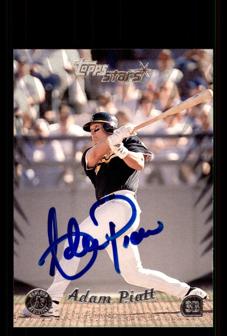 Signed Baseball Card Auto Adam Piatt 2000 Topps Stars #112 Oakland Athletics