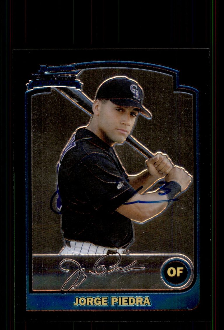 Signed Baseball Card Auto Jorge Piedra 2003 Bowman Chrome #282 Colorado Rockies