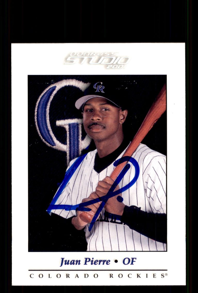 Signed Baseball Card Auto Juan Pierre 2001 Donruss Studio #133 Colorado Rockies