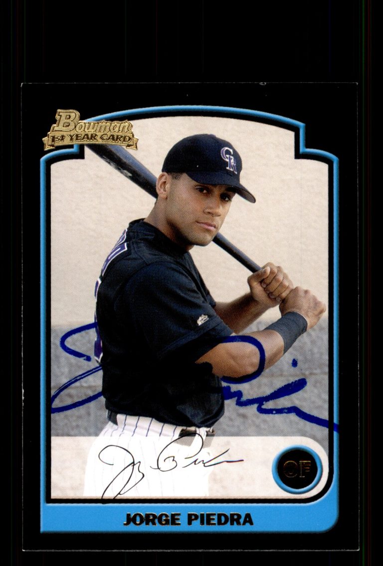Signed Baseball Card Auto Jorge Piedra 2003 Bowman #282 Colorado Rockies