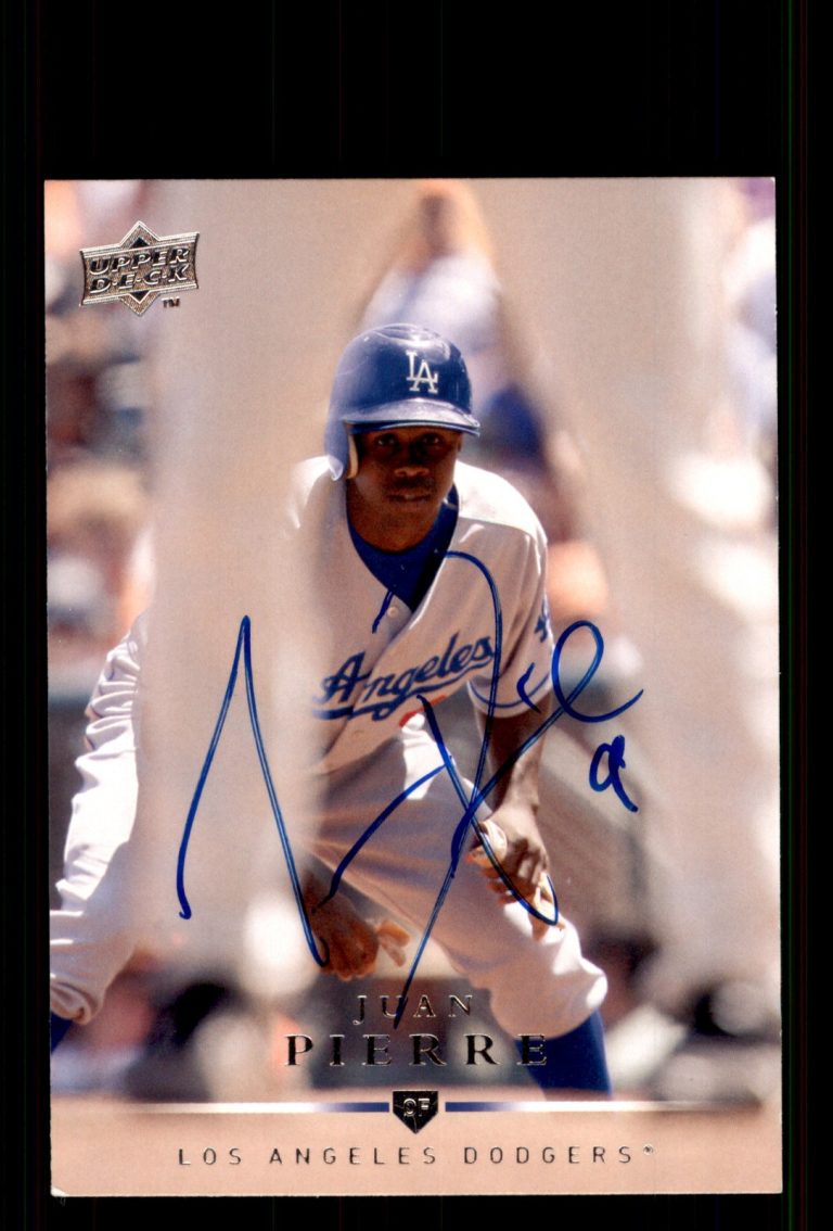 Signed Baseball Card Auto Juan Pierre 2008 Upper Deck #110 Los Angeles Dodgers