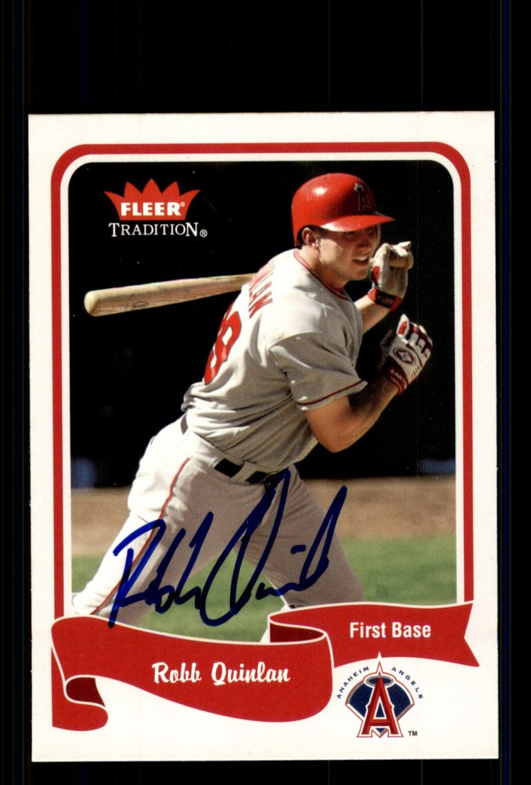 Signed Baseball Card Auto Robb Quinlan 2004 Fleer Tradition #318 Anaheim Angels