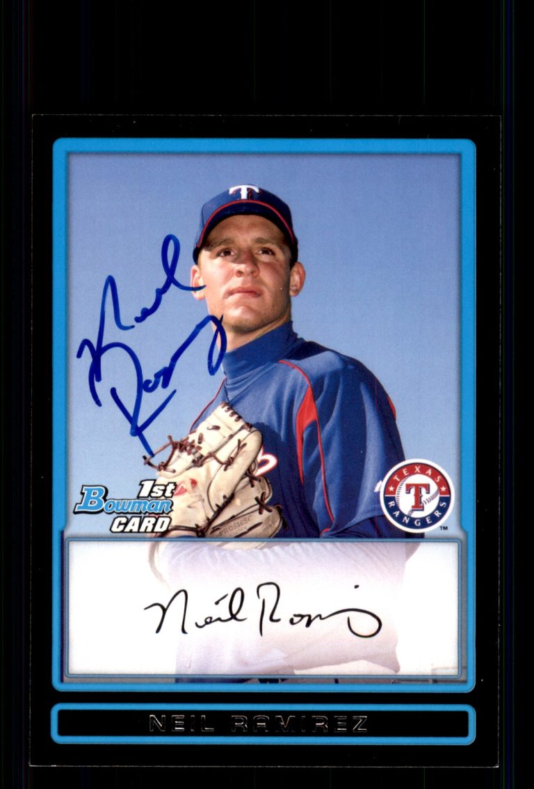 Signed Baseball Card Auto Neil Ramirez 2009 Bowman #BP20 Texas Rangers