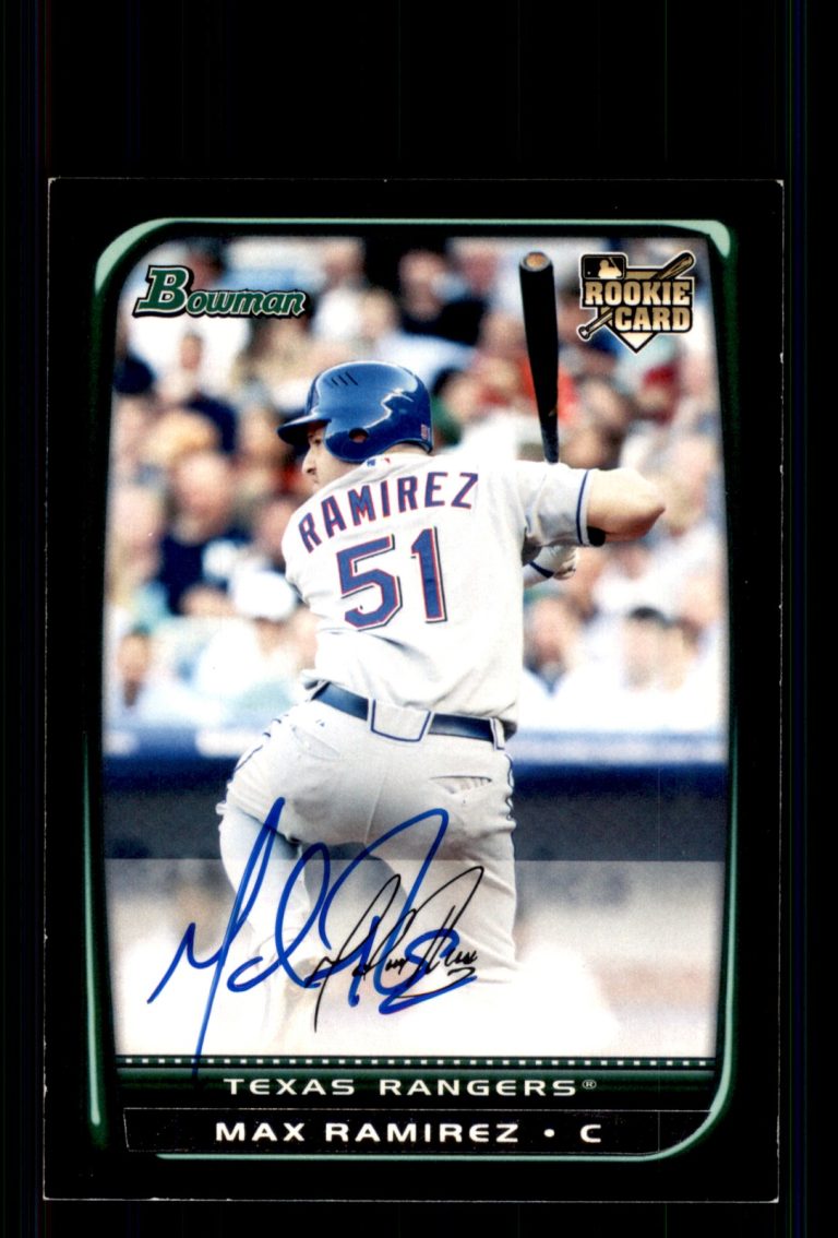 Signed Baseball Card Auto Max Ramirez 2008 Bowman Draft #BDP30 Rangers