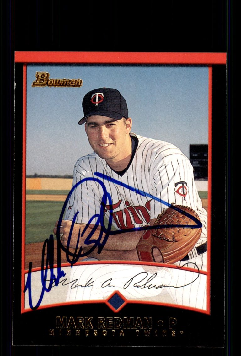 Signed Baseball Card Auto Mark Redman 2001 Bowman #106 Minnesota Twins