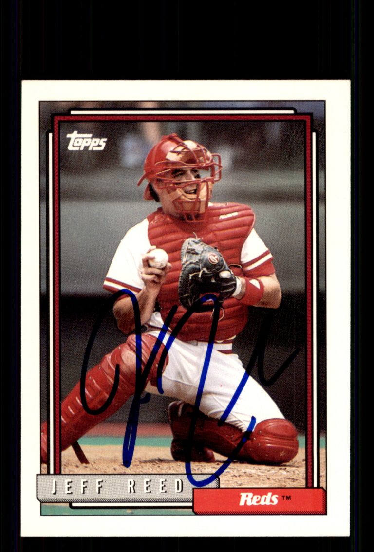 Signed Baseball Card Auto Jeff Reed 1992 Topps #91 Cincinnati Reds