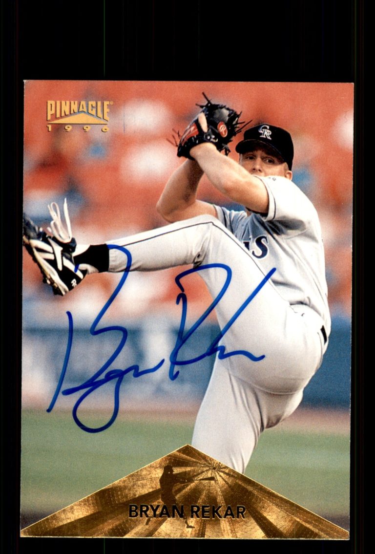Signed Baseball Card Auto Bryan Rekar 1996 Pinnacle #48 Colorado Rockies