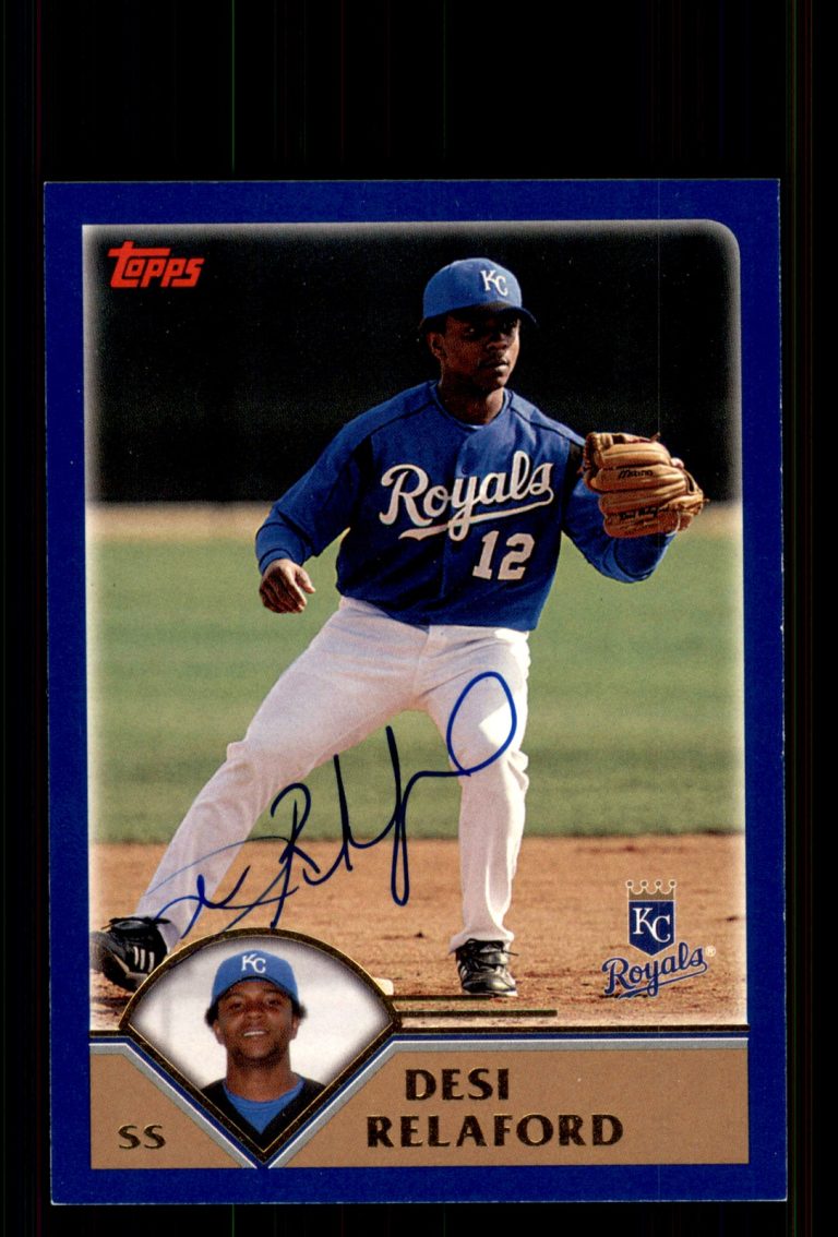 Signed Baseball Card Auto Desi Relaford 2003 Topps #393 Kansas City Royals