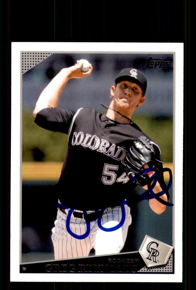 Signed Baseball Card Auto Greg Reynolds 2009 Topps #568 Colorado Rockies