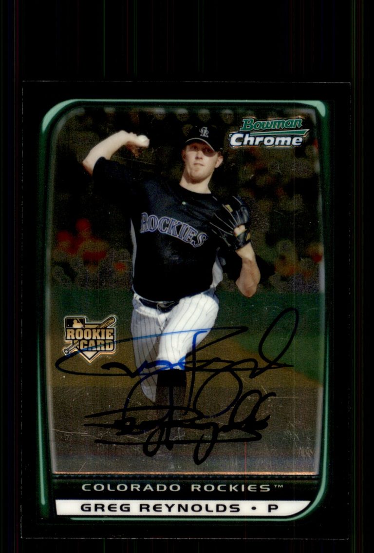Signed Baseball Card Auto Greg Reynolds 2008 Bowman Chrome #BDP31 Rockies
