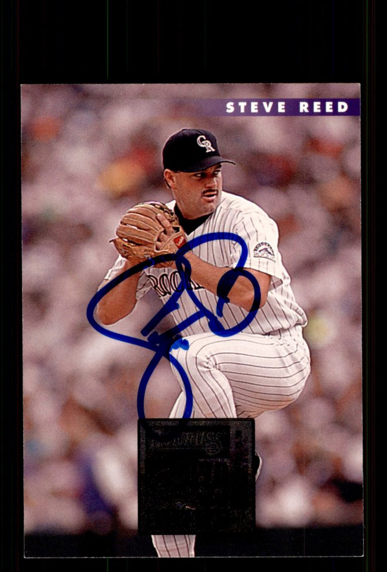 Signed Baseball Card Auto Steve Reed 1996 Donruss #146 Colorado Rockies