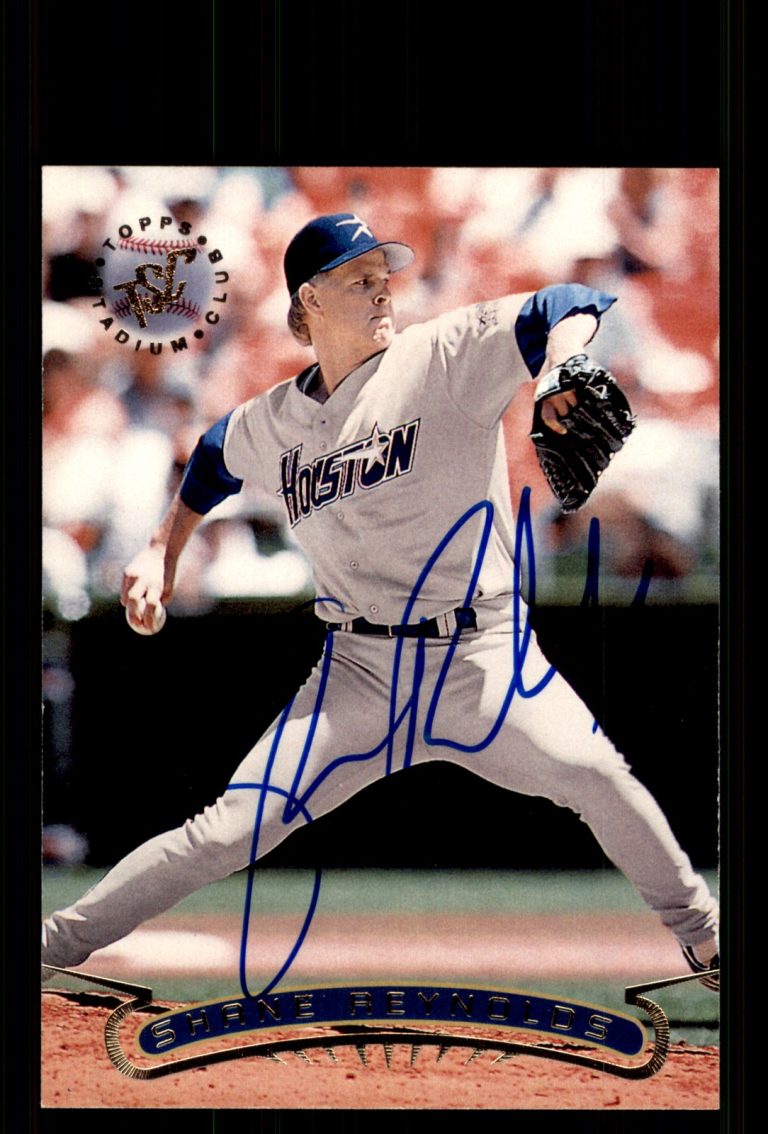 Signed Baseball Card Auto Shane Reynolds 1996 Stadium Club #110 Houston Astros