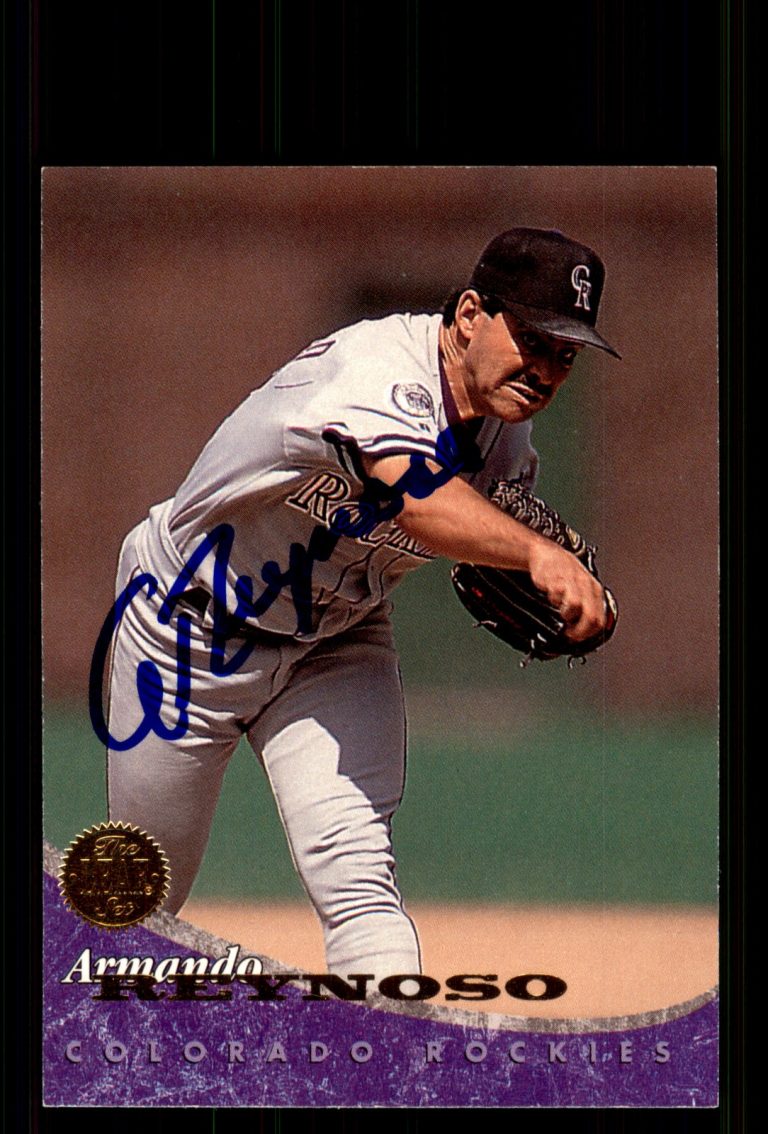 Signed Baseball Card Auto Armando Reynoso 1994 Leaf #148 Colorado Rockies