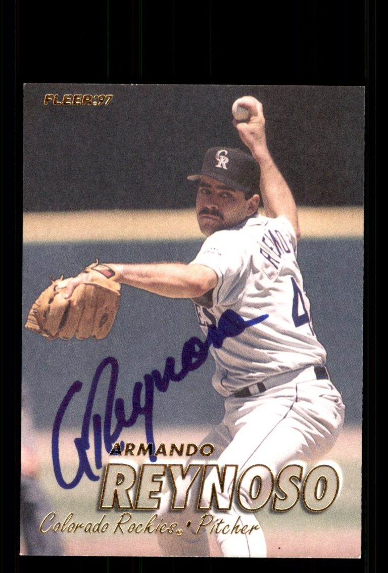 Signed Baseball Card Auto Armando Reynoso 1997 Fleer #316 Colorado Rockies