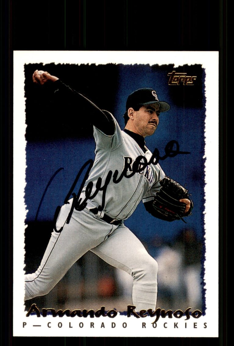 Signed Baseball Card Auto Armando Reynoso 1995 Topps #349 Colorado Rockies