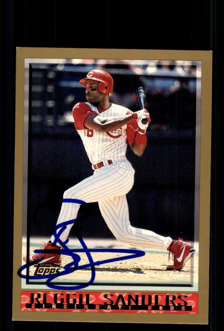 Signed Baseball Card Auto Reggie Sanders 1998 Topps #364 Cincinnati Reds