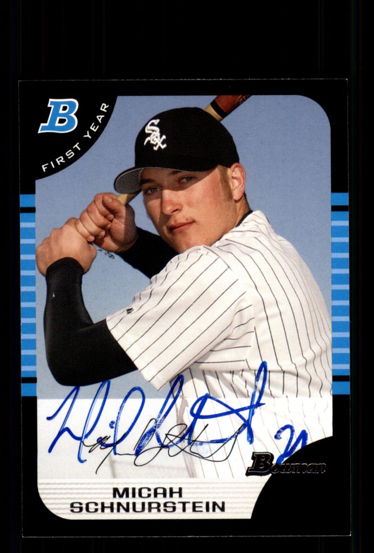 Signed Baseball Card Auto Micah Schnurstein 2005 Bowman #289 Chicago White Sox