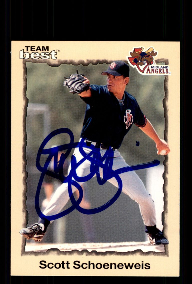 Signed Baseball Card Auto Scott Schoeneweis 1998 Team Best #44 Midland Angels