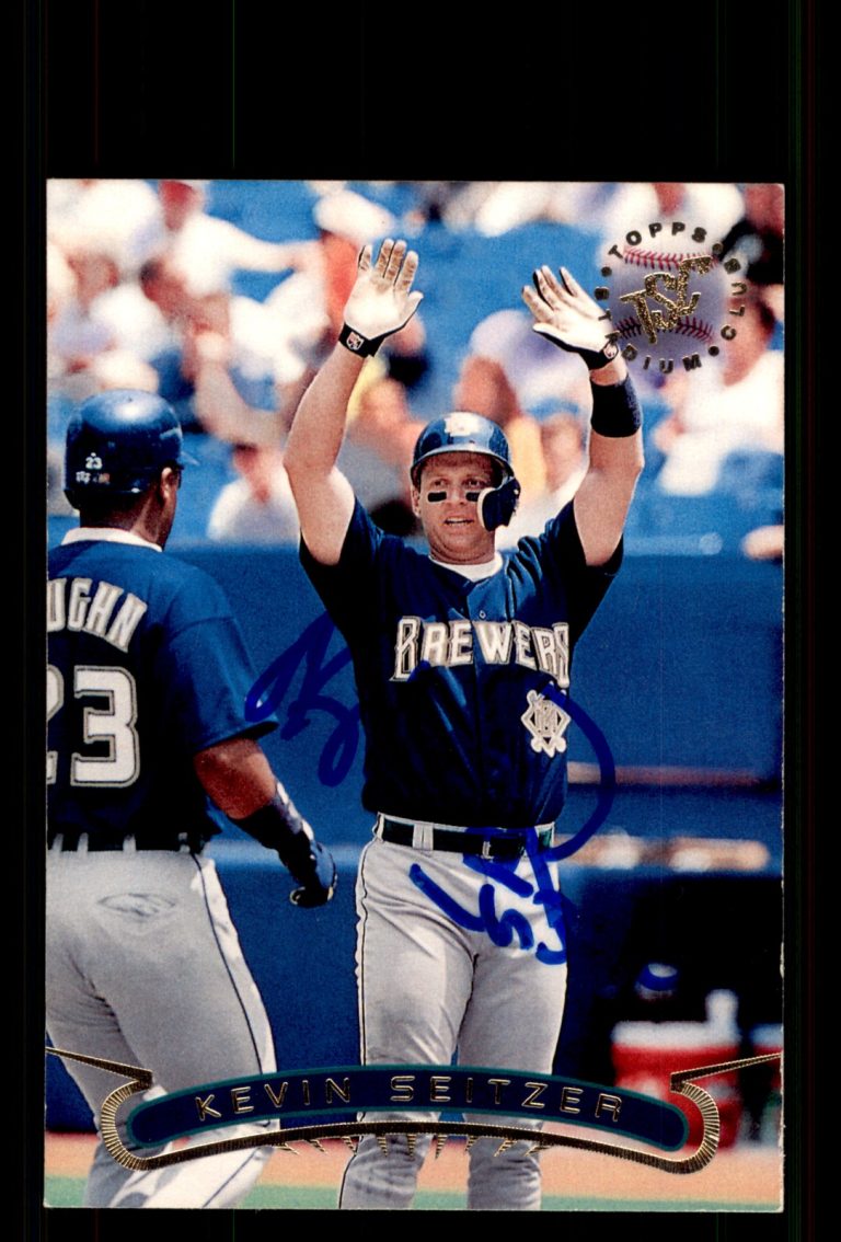Signed Baseball Card Auto Kevin Seitzer 1996 Stadium Club #33 Milwaukee Brewers