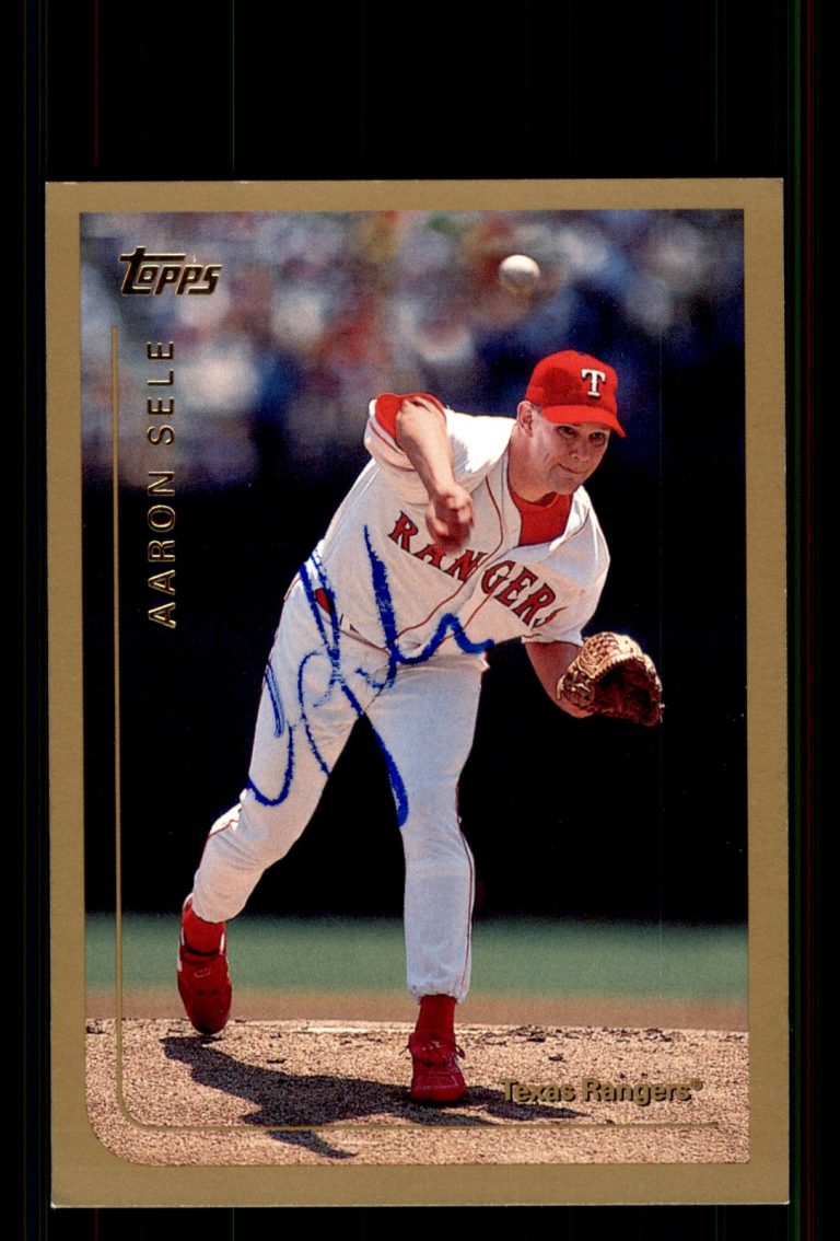 Signed Baseball Card Auto Aaron Sele 1999 Topps #86 Texas Rangers