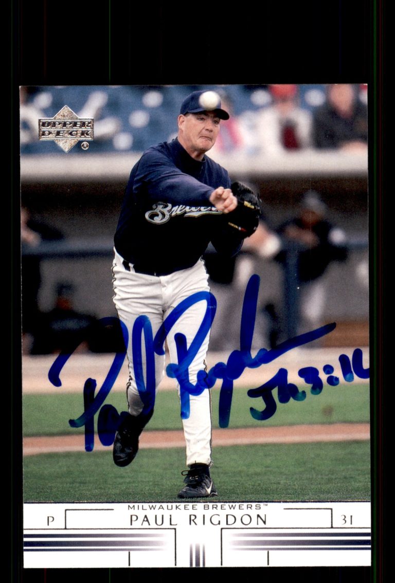 Signed Baseball Card Auto Paul Rigdon 2002 Upper Deck #277 Milwaukee Brewers