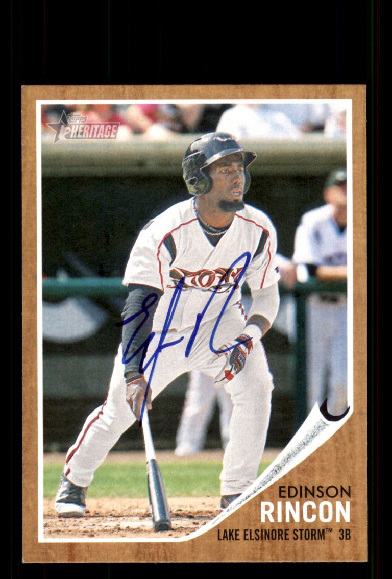 Signed Baseball Card Auto Edinson Rincon 2011 Topps Heritage Minor League #195