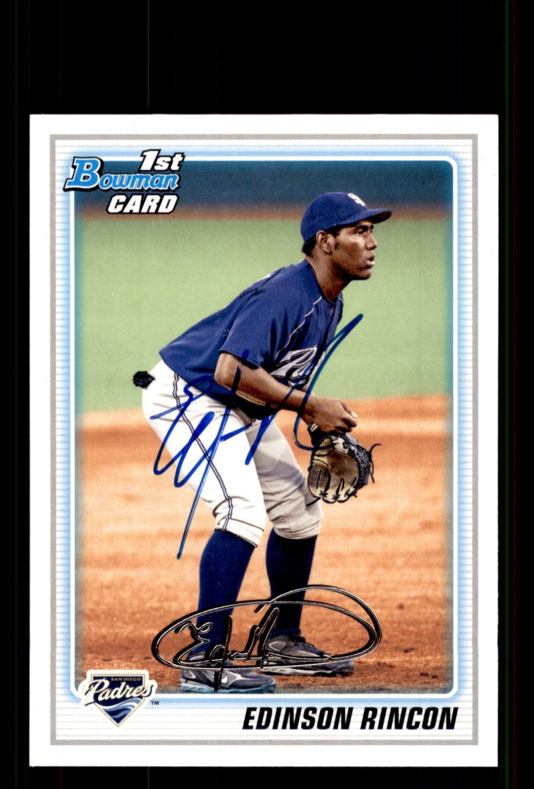 Signed Baseball Card Auto Edinson Rincon 2010 Bowman #BP39 San Diego Padres