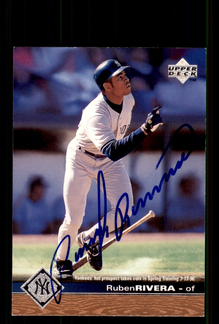 Signed Baseball Card Auto Ruben Rivera 1997 Upper Deck #121 New York Yankees