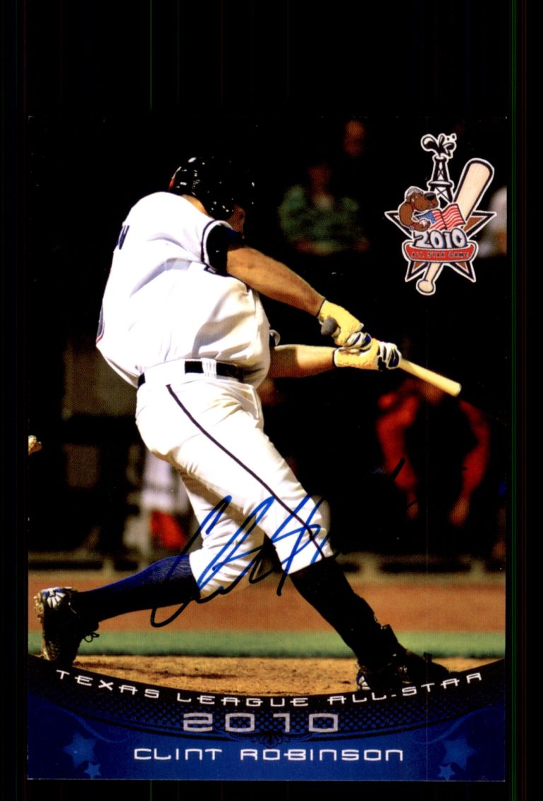Signed Baseball Card Auto Clint Robinson 2010 Grandstand Texas League All-Stars