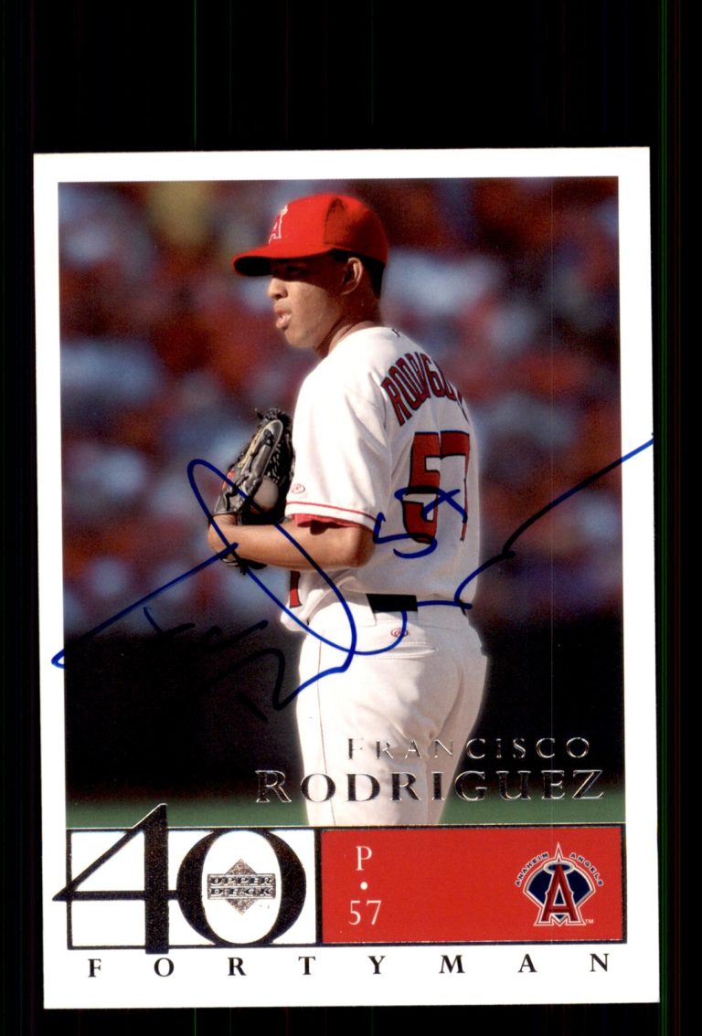Signed Baseball Card Auto Francisco Rodriguez 2003 Upper Deck 40-Man #20 Angels